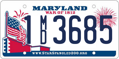 MD license plate 1MD3685