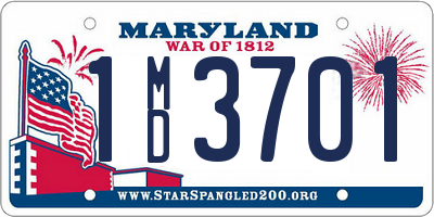 MD license plate 1MD3701