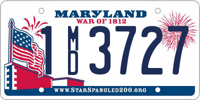 MD license plate 1MD3727