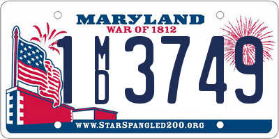 MD license plate 1MD3749