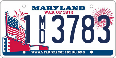 MD license plate 1MD3783