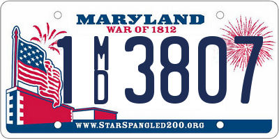 MD license plate 1MD3807