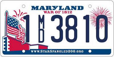MD license plate 1MD3810