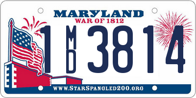 MD license plate 1MD3814