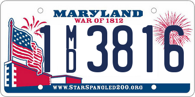 MD license plate 1MD3816
