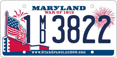 MD license plate 1MD3822