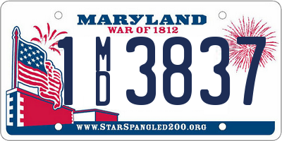 MD license plate 1MD3837