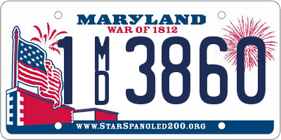 MD license plate 1MD3860