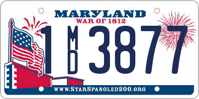 MD license plate 1MD3877