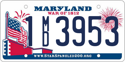 MD license plate 1MD3953