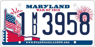 MD license plate 1MD3958