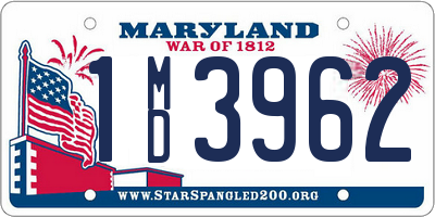 MD license plate 1MD3962