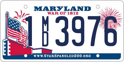MD license plate 1MD3976