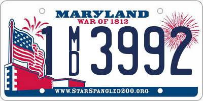 MD license plate 1MD3992