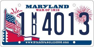 MD license plate 1MD4013