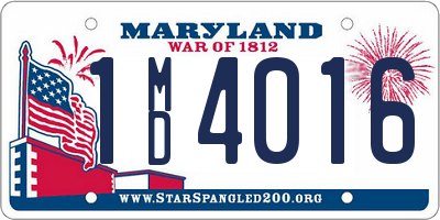 MD license plate 1MD4016