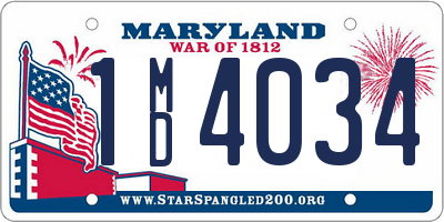 MD license plate 1MD4034