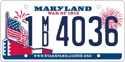 MD license plate 1MD4036