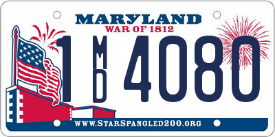MD license plate 1MD4080