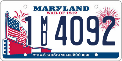 MD license plate 1MD4092