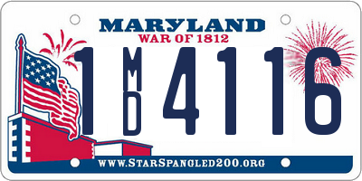 MD license plate 1MD4116