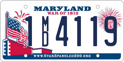 MD license plate 1MD4119