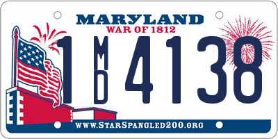 MD license plate 1MD4138