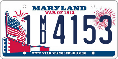 MD license plate 1MD4153