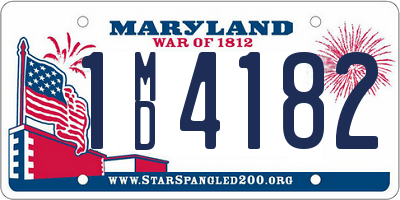 MD license plate 1MD4182