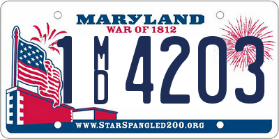 MD license plate 1MD4203