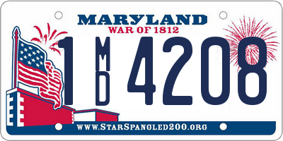MD license plate 1MD4208