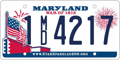 MD license plate 1MD4217