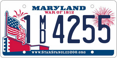 MD license plate 1MD4255