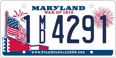 MD license plate 1MD4291
