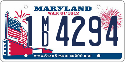 MD license plate 1MD4294