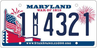 MD license plate 1MD4321