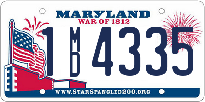 MD license plate 1MD4335