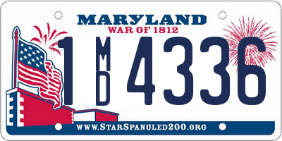 MD license plate 1MD4336