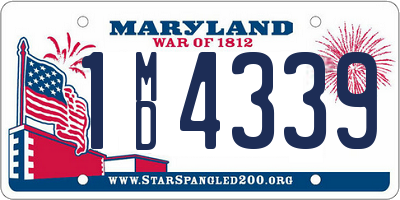 MD license plate 1MD4339