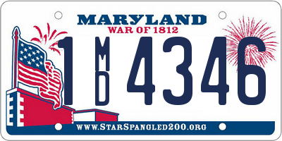 MD license plate 1MD4346