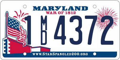 MD license plate 1MD4372