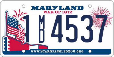 MD license plate 1MD4537