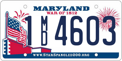 MD license plate 1MD4603