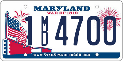 MD license plate 1MD4700