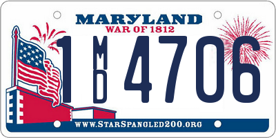 MD license plate 1MD4706