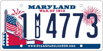 MD license plate 1MD4773
