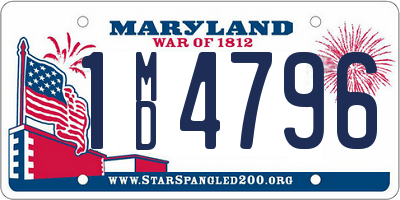 MD license plate 1MD4796