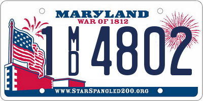 MD license plate 1MD4802