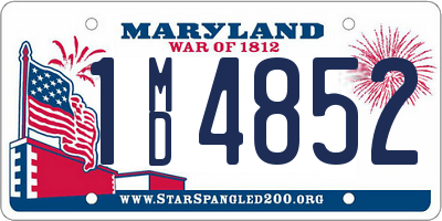 MD license plate 1MD4852