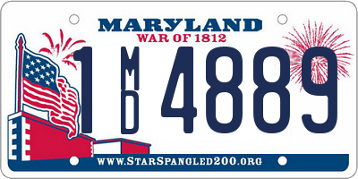 MD license plate 1MD4889